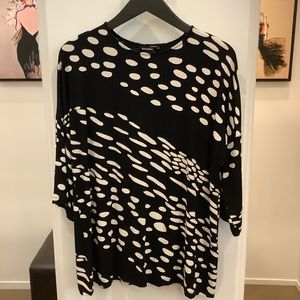 Marimekko Black White Polka Dot Tunic Top